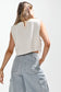 NoaBoa Sleeveless Side Tie Linen Top in Oatmeal