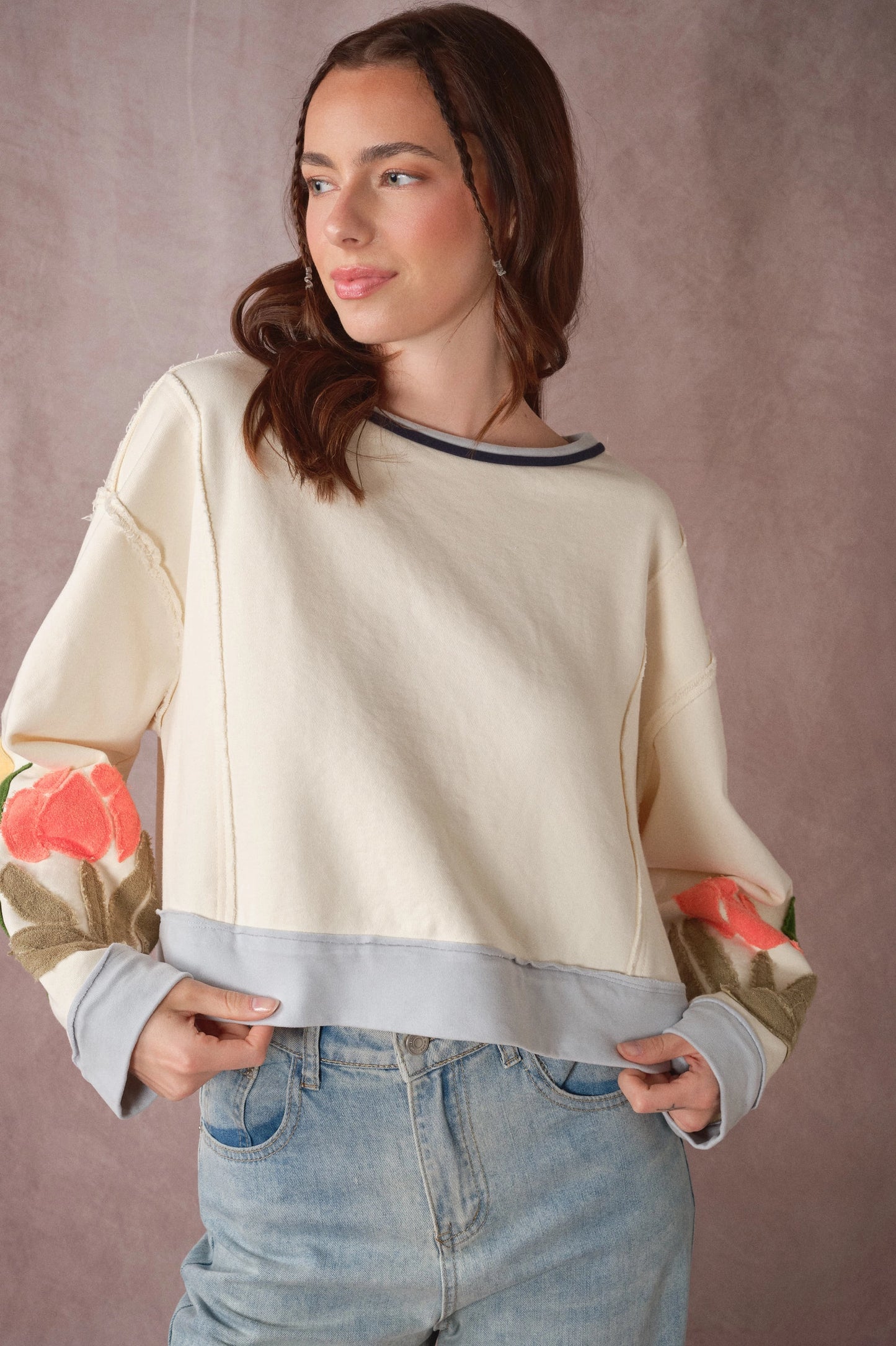 Blue B Tulip Patchwork Knit Top