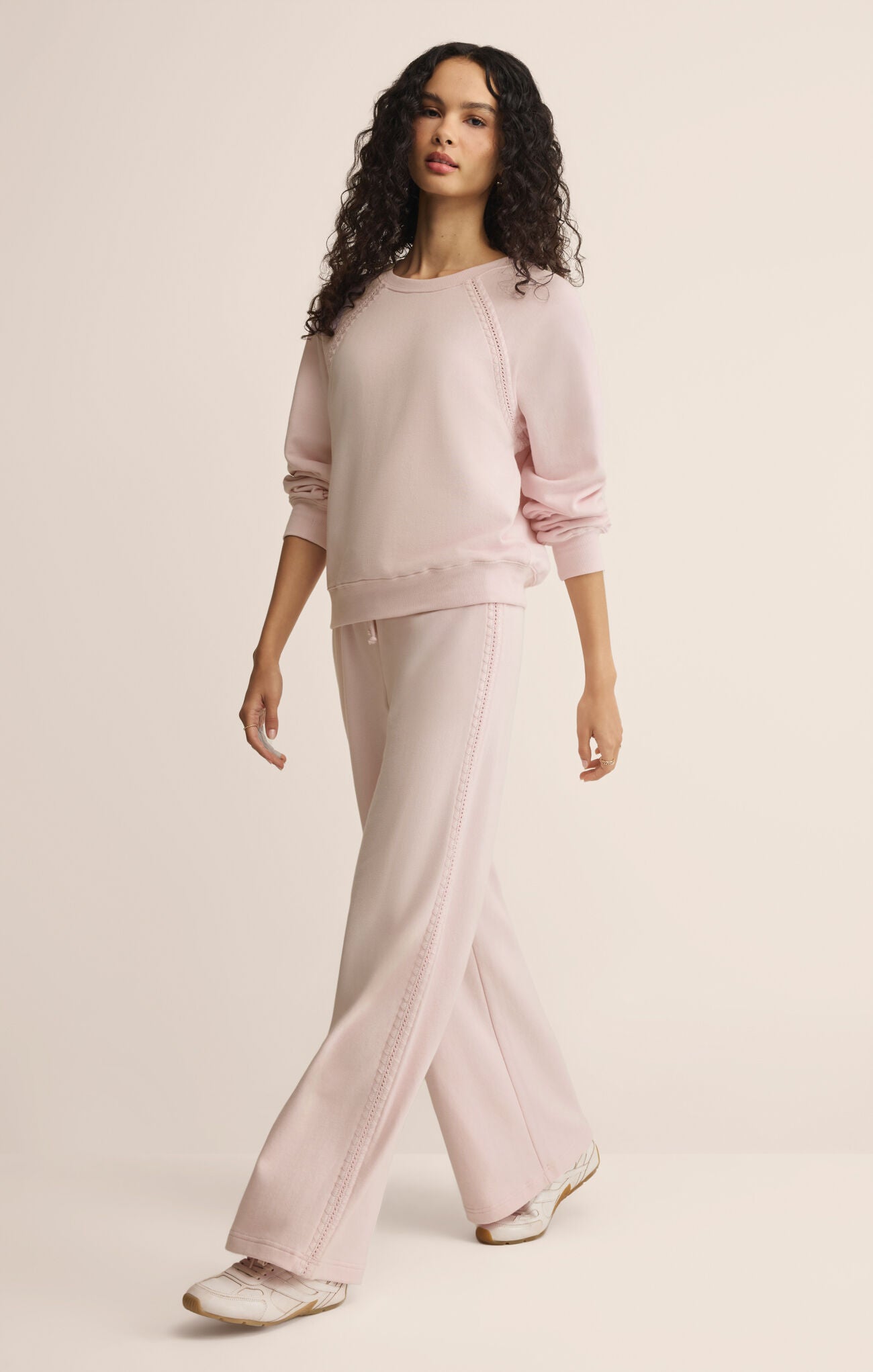 Z Supply All Around French Terry Sweatshirt in Washed Pink