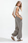 Elastic Waist Vintage Washed Stripe Pants in Latte