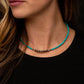 West & Co. Dainty Green Turquoise Beaded Necklace with Silver Disc