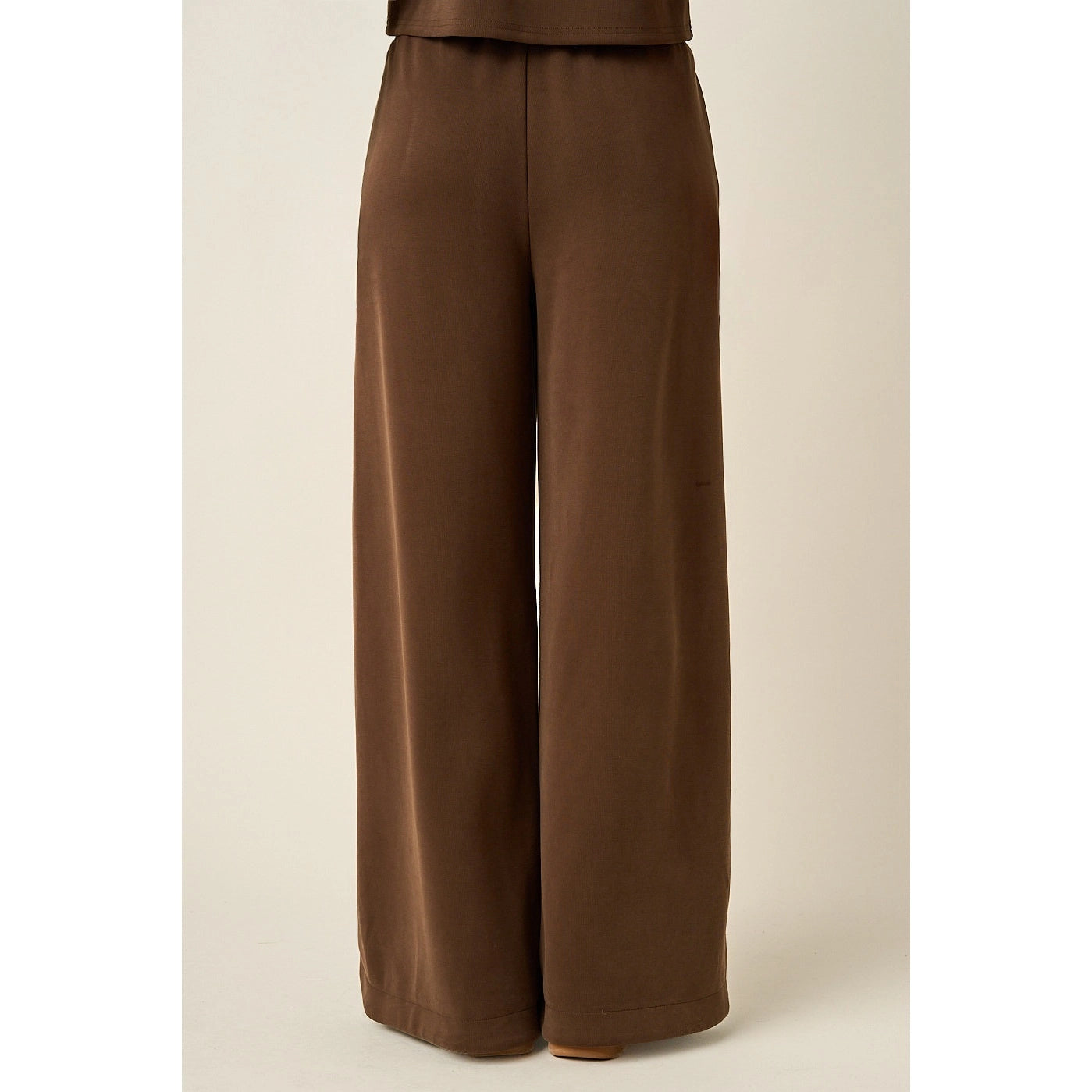 Cloud Knit Wide Leg Pants in Brown
