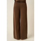 Cloud Knit Wide Leg Pants in Brown