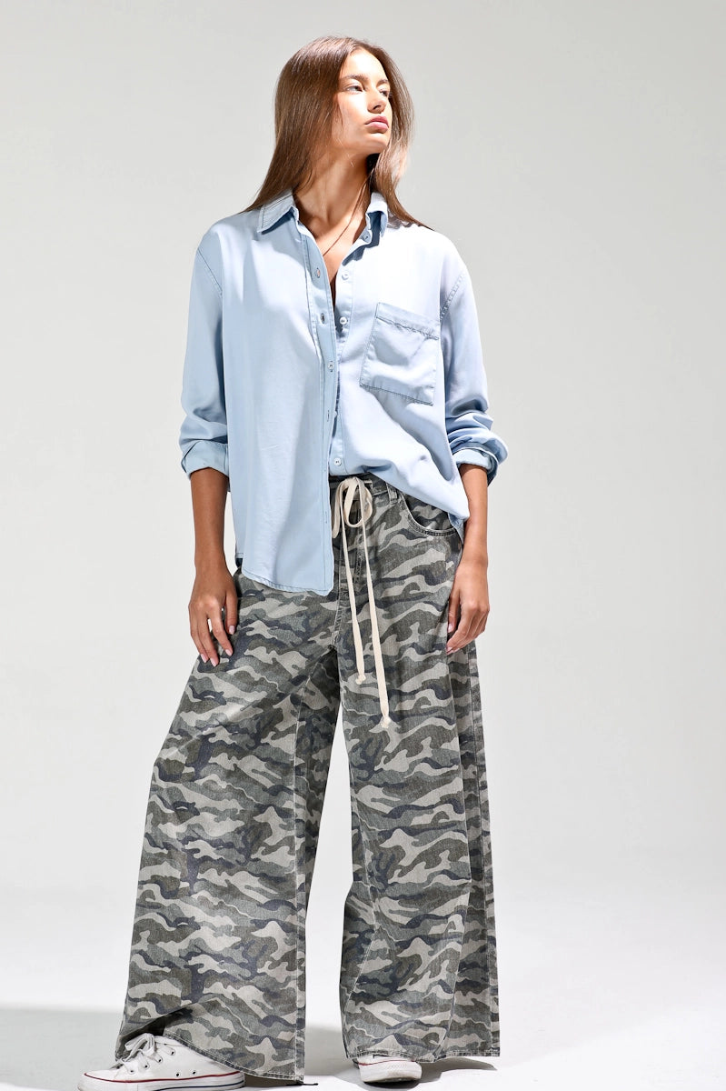 Light Denim Button Down Lyocell Shirt