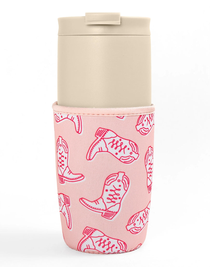 Pink Cowgirl Boots Drink Sleeve