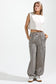 Elastic Waist Vintage Washed Stripe Pants in Latte
