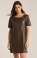 Z Supply Dark Chocolate London Faux Leather Dress