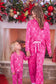 Pretty Pink Christmas Girls Ruffle Pajama Set