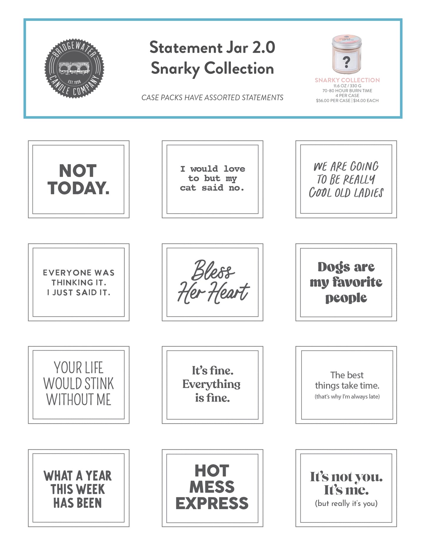 Sweet Grace Statement Jar Candle- Snarky