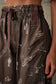 Western Print Cotton Cargo Pants in Chocolate