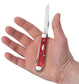 Case Peach Seed Jig Dark Red Bone Carbon Steel Mini Trapper