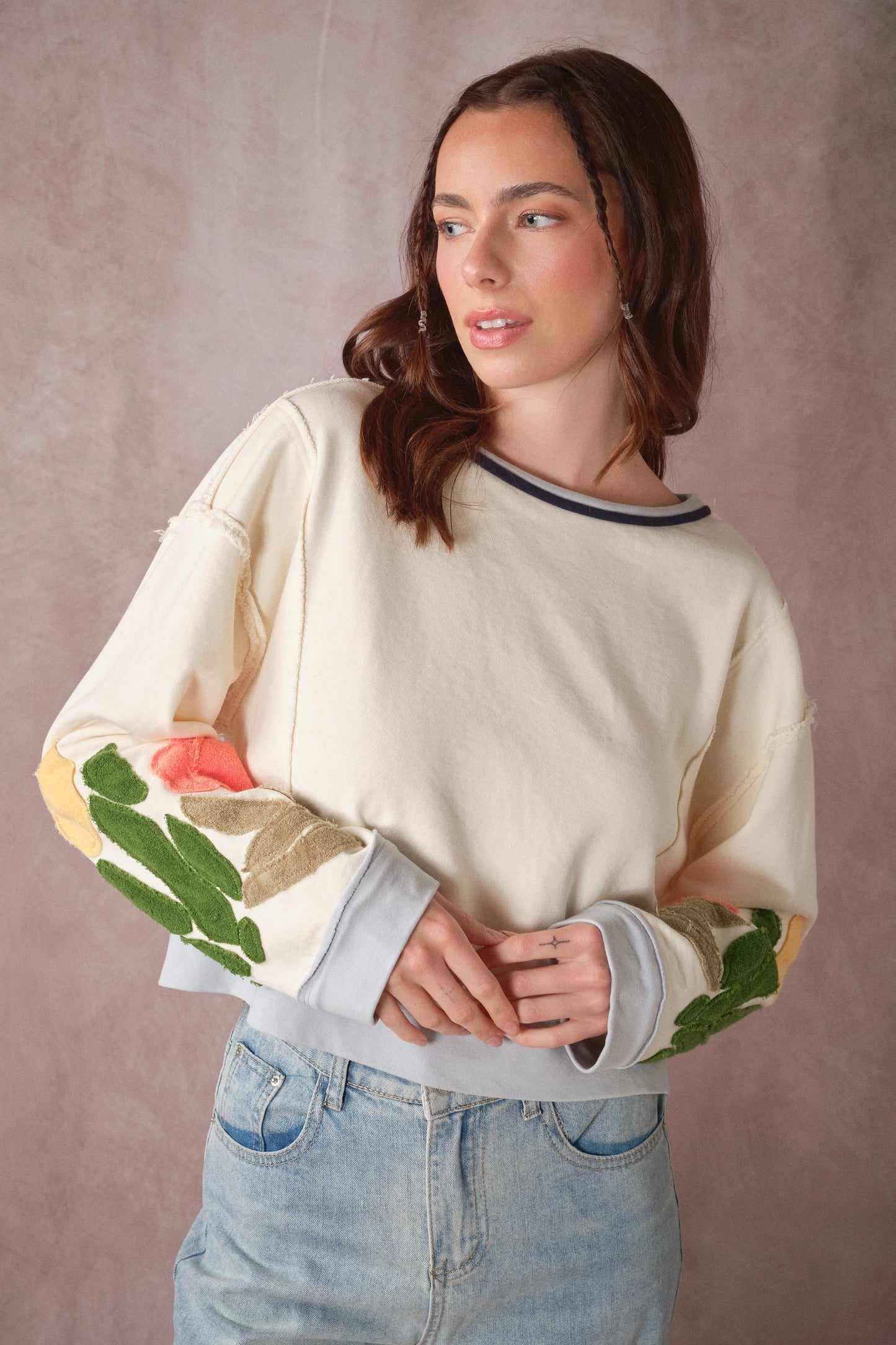 Blue B Tulip Patchwork Knit Top