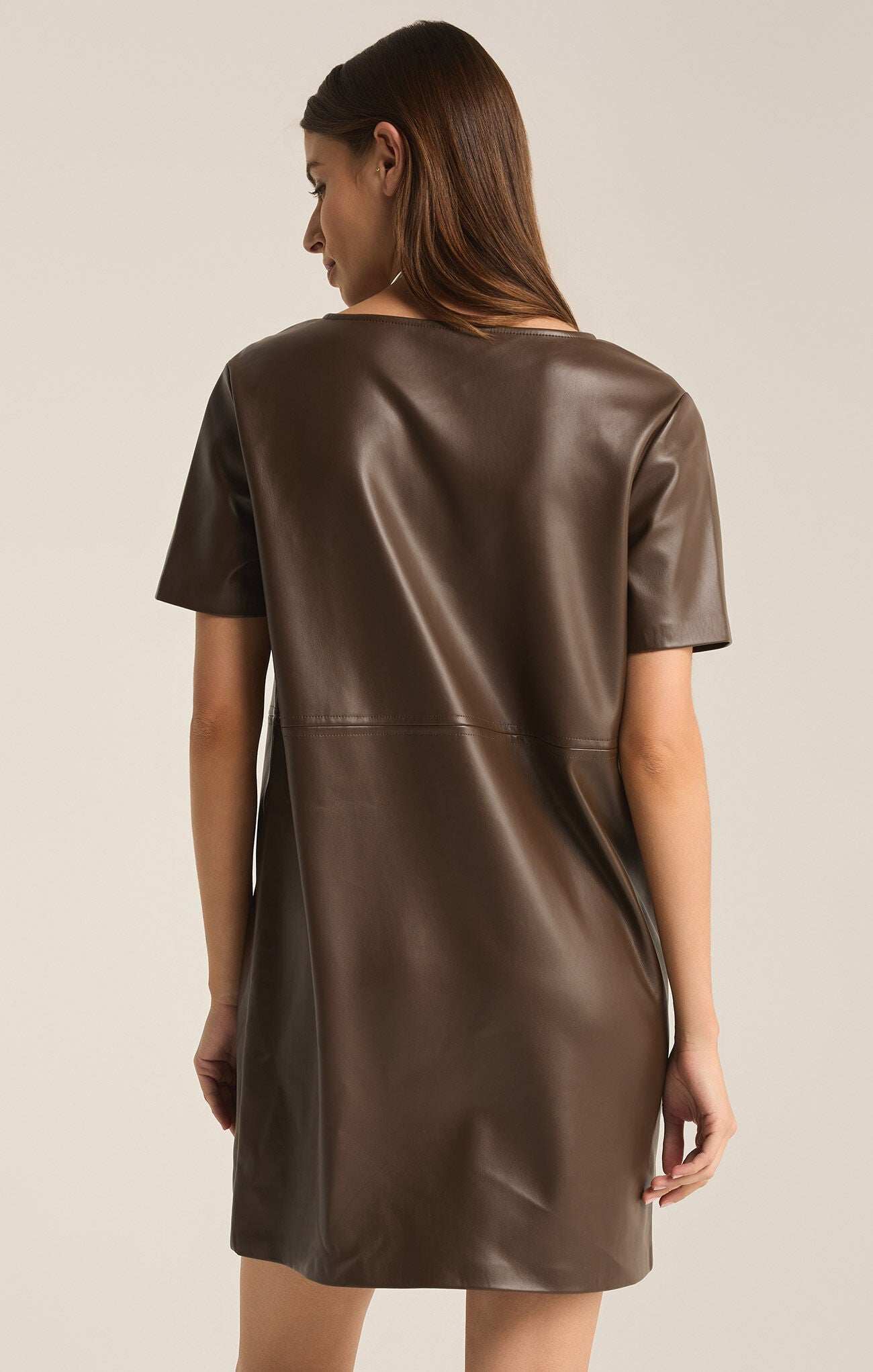 Z Supply Dark Chocolate London Faux Leather Dress