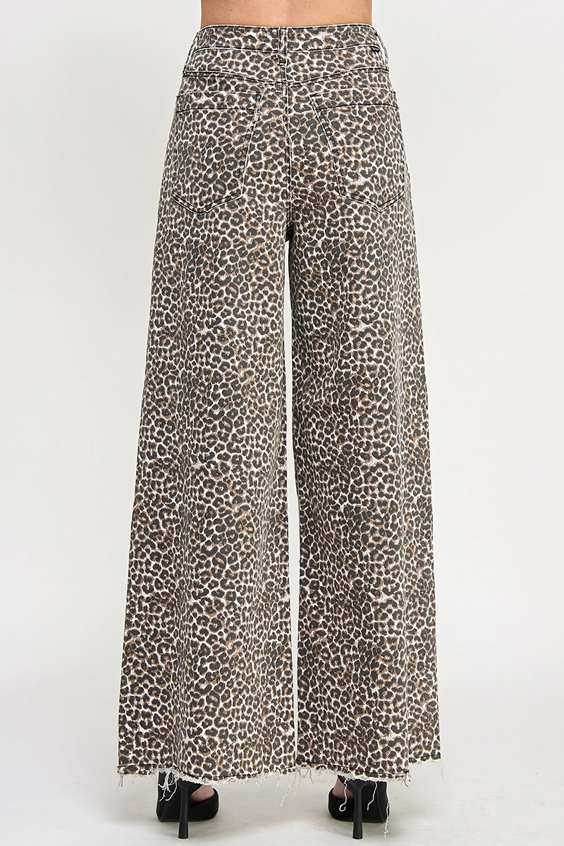 Leopard Super High Rise Wide Leg with Stretch