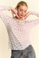 Davi & Dani Ivory and Taupe Checkerboard Mesh Layering Top