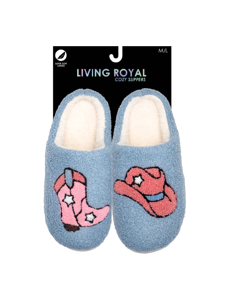 Blue Western Slippers