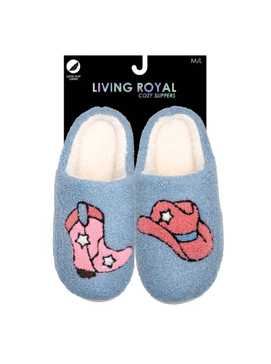 Blue Western Slippers