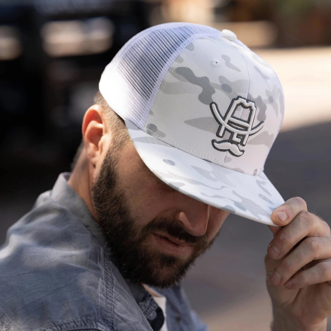 Cowboy Cool Hank 3D Hat in White Camo