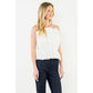 Thin Strap Pleated Top in White