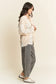 Davi & Dani Beige Multi Fabric Knit Shacket Curvy
