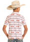 Rock & Roll Boys' White Tribal Aztec Polo