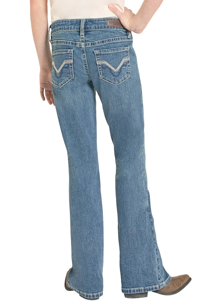 Rock & Roll Denim Girls' Classic Stitch Pocket Bootcut Jeans