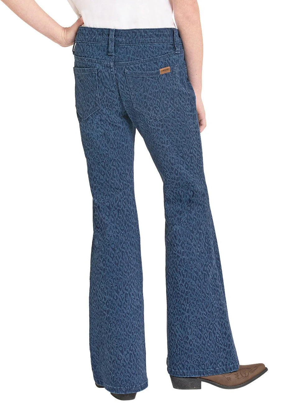 Rock & Roll Denim Girls' Cheetah Print Flare Jeans