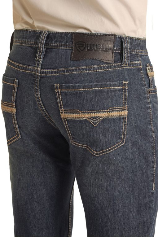 Rock & Roll Dark Vintage Reflex Twotone Slim Fit Revolver Straight Jeans