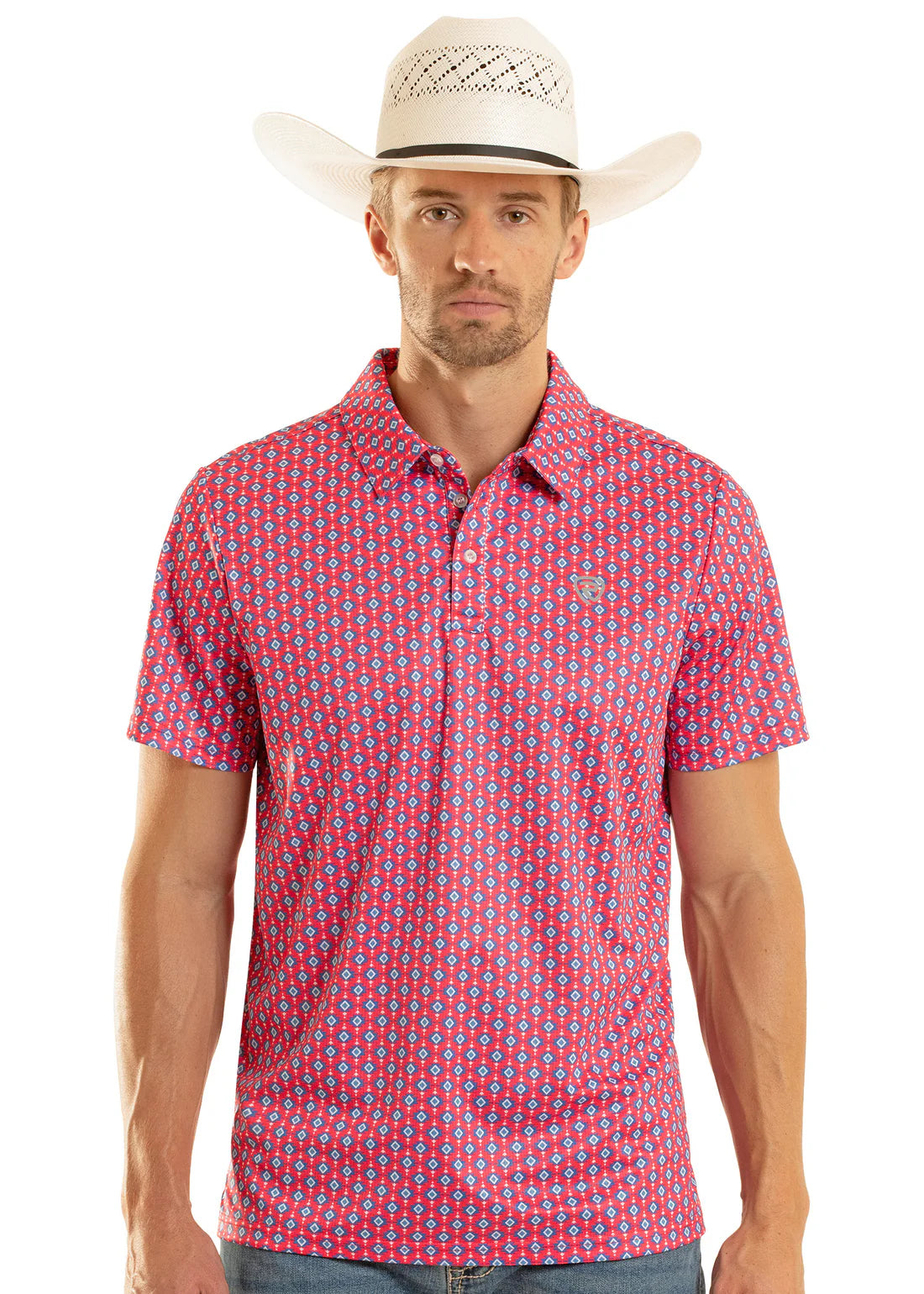 Rock & Roll Mini Hot Pink Aztec Star Polo