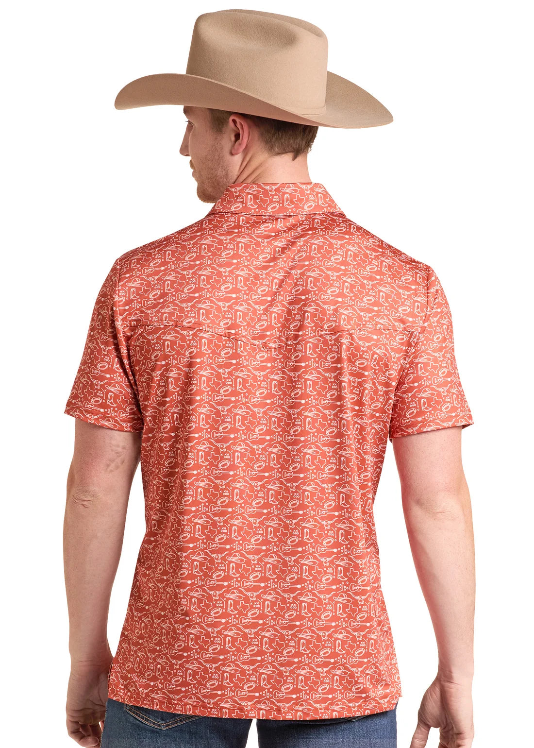 Rock & Roll Orange Gameday Print Polo