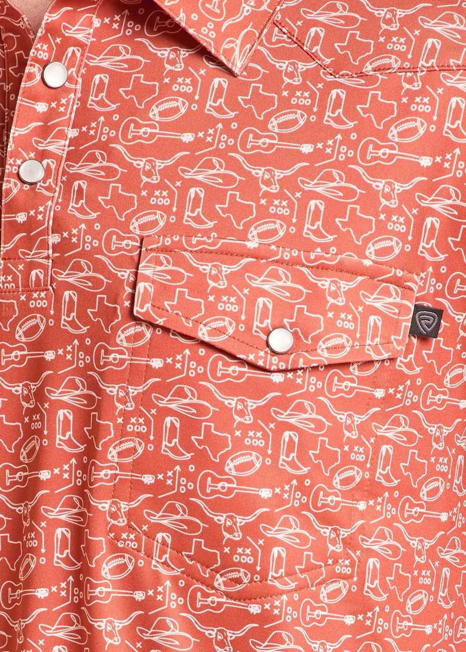 Rock & Roll Orange Gameday Print Polo