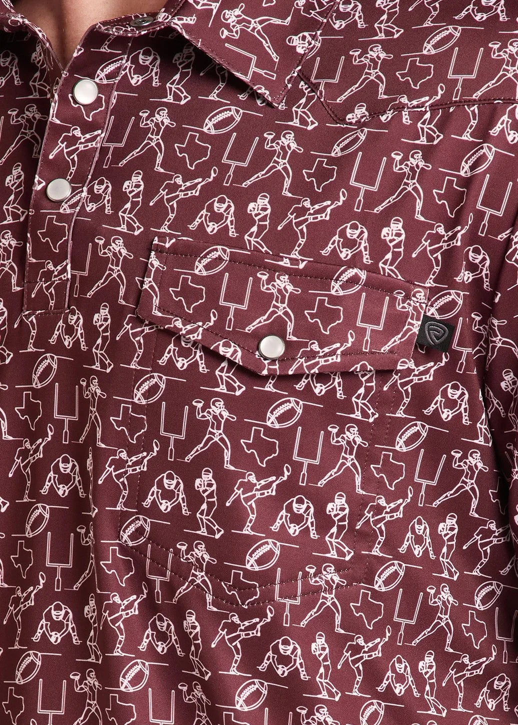 Rock & Roll Maroon Gameday Print Polo