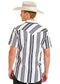 Rock & Roll Slim Fit Black & White Striped Short Sleeve Snap Shirt