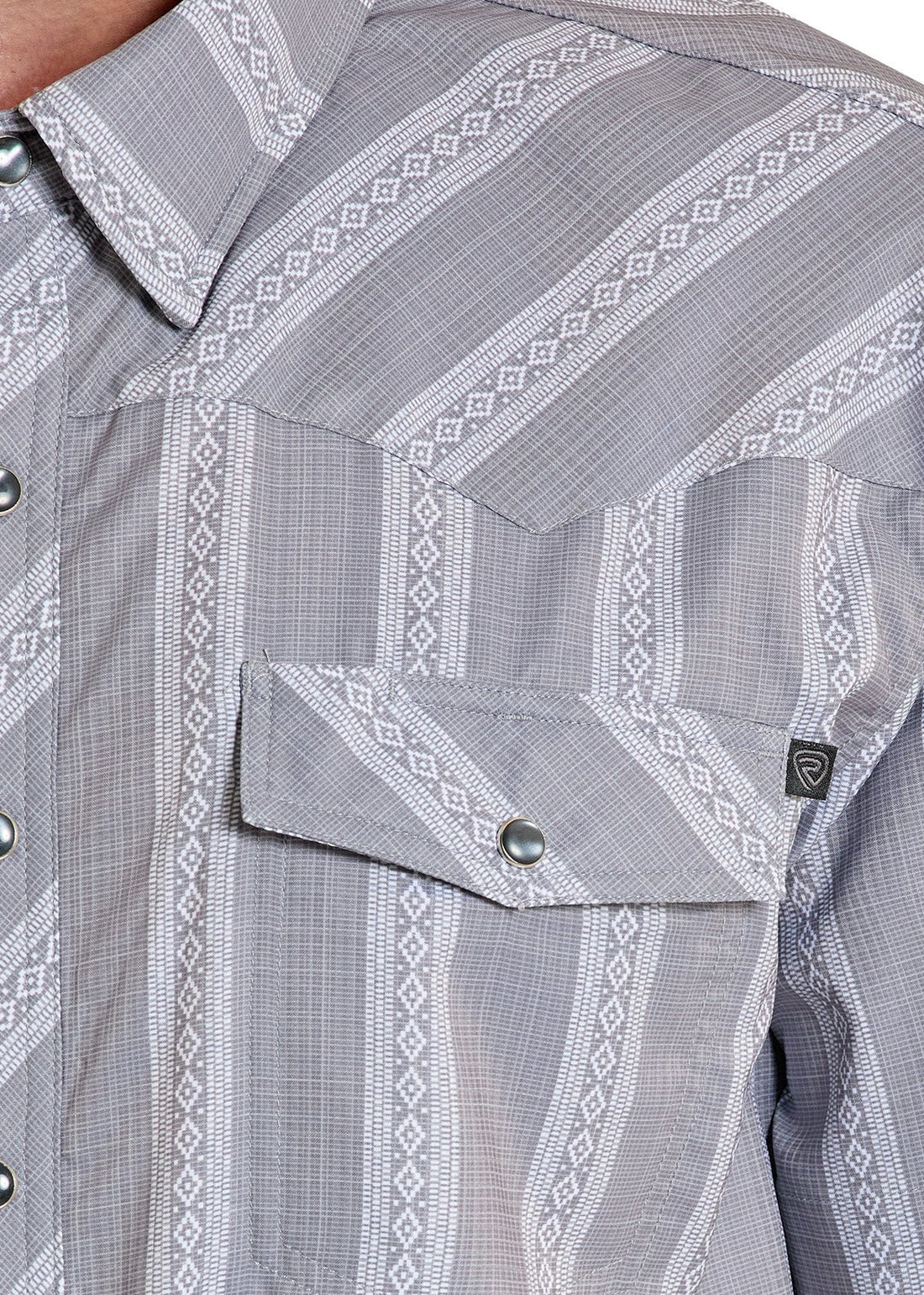 Rock & Roll Denim TEK Western Classic Dobby Stripe Short Sleeve Shirt
