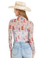 Rock & Roll Denim Western Boot Print Mesh Top