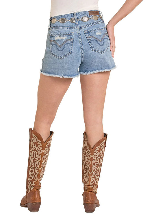 Rock & Roll Denim Classic Pocket Distressed Shorts