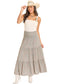 Rock & Roll Denim Tiered Floral Print Maxi Skirt