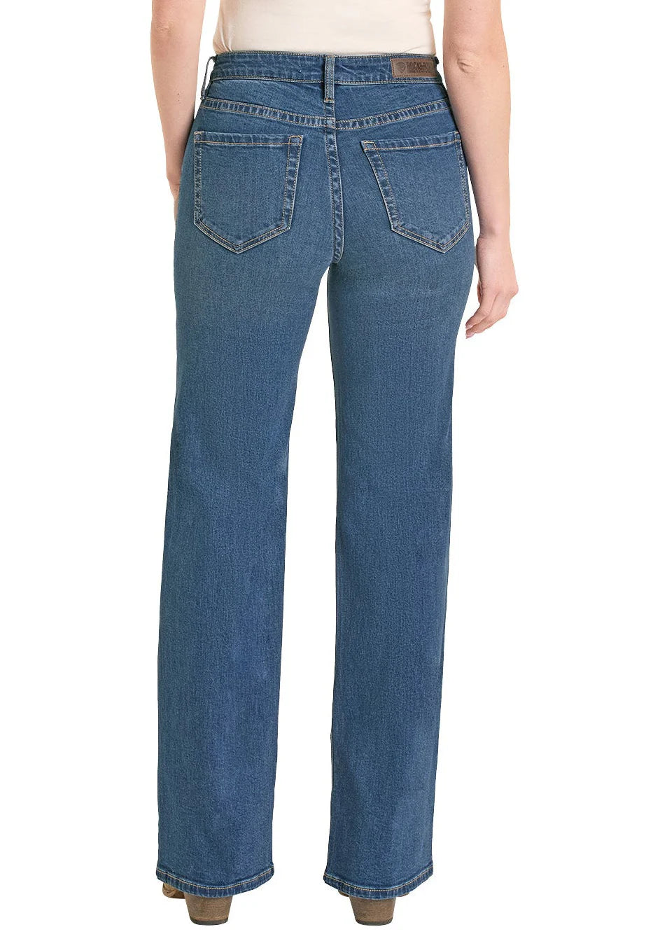 Rock & Roll Denim High Rise Relaxed Patch Pocket Wide Leg Jeans