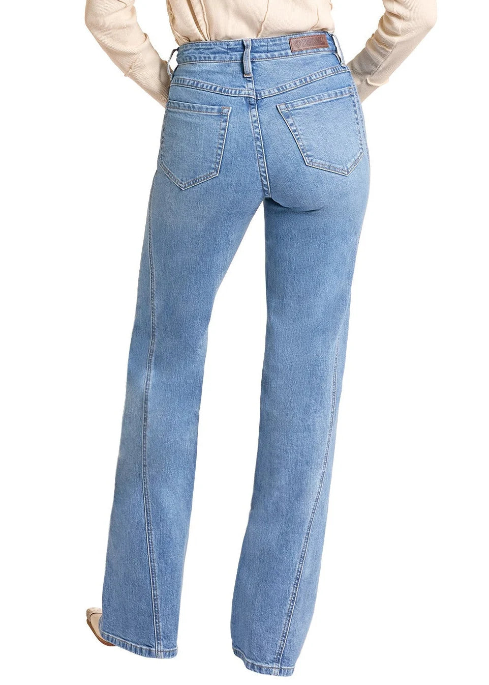 Rock and Roll Denim Side Panel Seamed Wide Leg Jeans