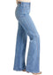Rock and Roll Denim Side Panel Seamed Wide Leg Jeans