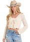 Rock & Roll Denim Tie Knit Cardigan Sweater in Natural