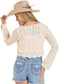 Rock & Roll Denim Tie Knit Cardigan Sweater in Natural