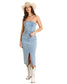 Rock & Roll Detachable Strap Denim Midi Dress