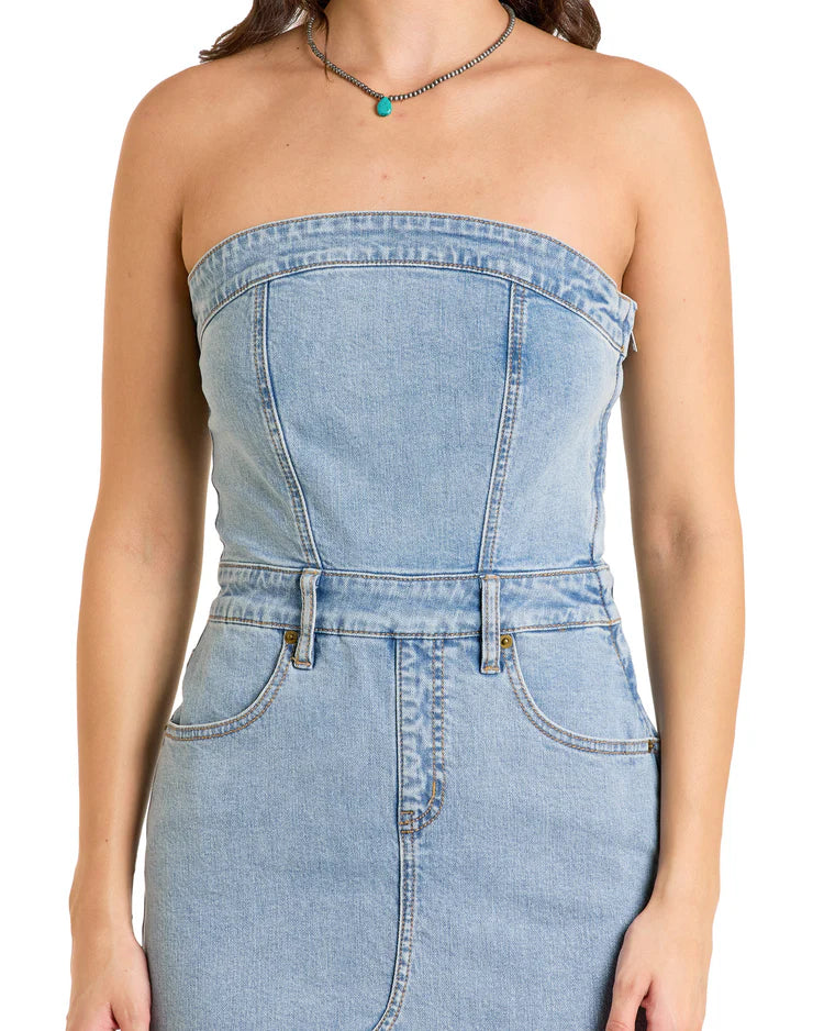 rock and roll denim dresses Rock & Roll Denim Sequin Star Mini Dress BWD0R02752