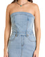 Rock & Roll Detachable Strap Denim Midi Dress
