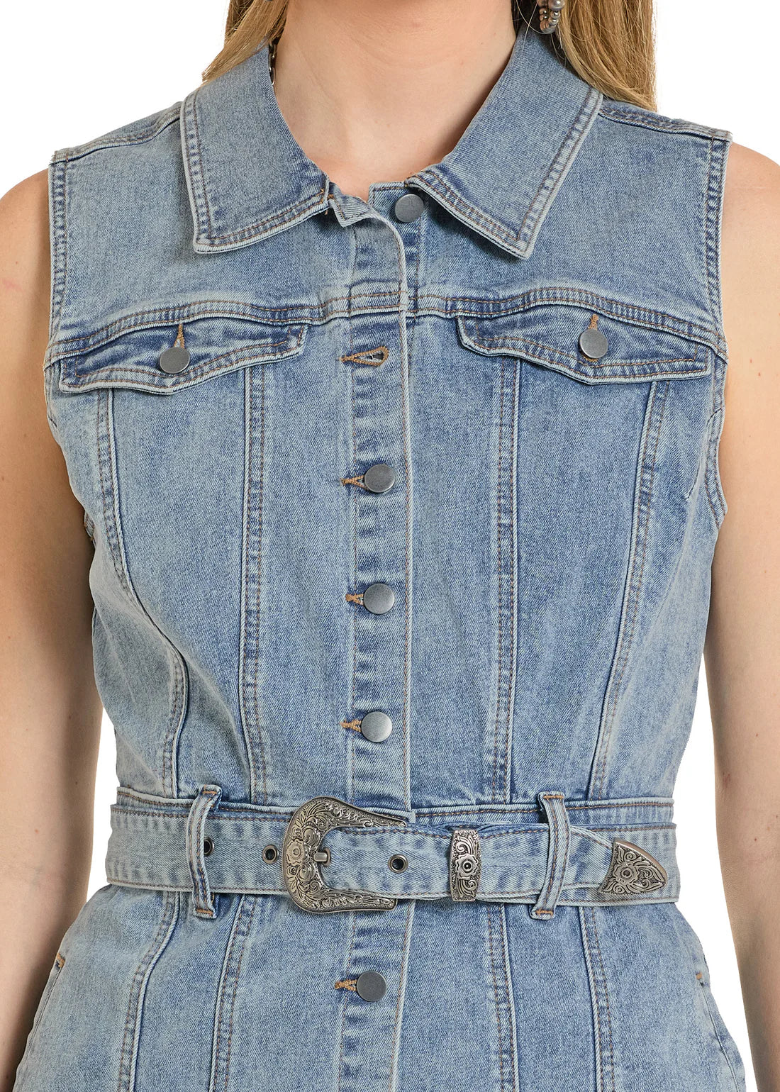 Rock & Roll Denim Sleeveless Denim Dress
