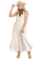 Rock & Roll Denim Eyelet Halter Maxi Dress in Natural
