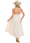 Rock & Roll Denim Eyelet Halter Maxi Dress in Natural
