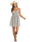 Rock & Roll Denim Blue Floral Print Mini Dress