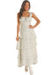Rock & Roll Denim Jade Floral Ruffle Tiered Maxi Dress